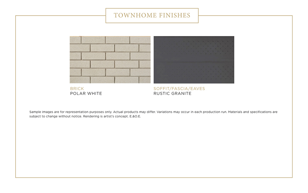 Lorne Park Place Exterior Townhome Finishes